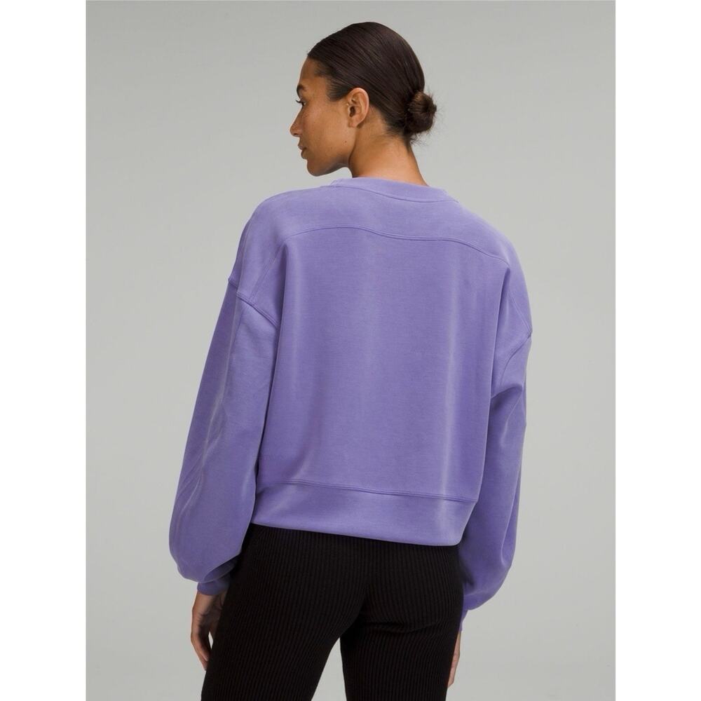 Lululemon Perfectly Oversized Cropped Crew Softstreme Charged Indigo Sz 2 241 - Picture 2 of 10